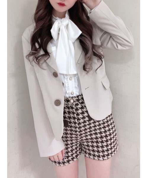 Ank Rouge（アンクルージュ）の「ショート丈シングルテーラードジャケット（テーラードジャケット・レディース・ベージュ/モカ/A・M）」の2枚目の写真