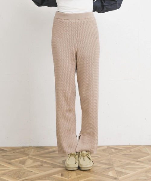 UR Lab.（アーバンリサーチラボ）の「ケーブルニットパンツ（その他パンツ・レディース・チャコールグレー/ベージュ・FREE）」の7枚目の写真