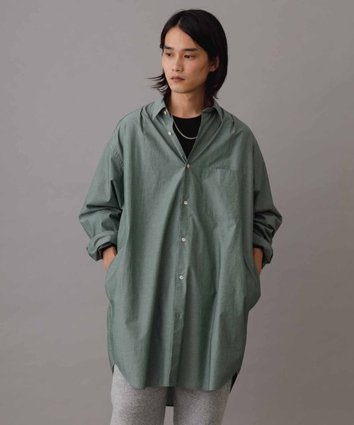 ADAM ET ROPE'(アダムエロペ)の「フロントタック コットンブロード シャツチュニック(シャツ/ブラウス・メンズ・オフホワイト/チャコールグレー/グリーン・M/L)」の15枚目の写真