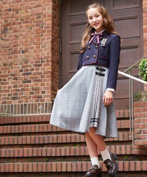 ELLE en noir（エルアンノアール）の「プレッピーショートジャケットハイウエストスカートスーツ（スーツセット・キッズ）」