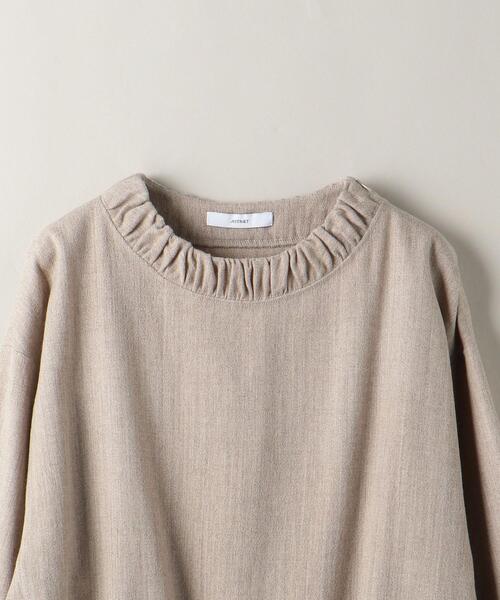 ASTRAET(アストラット)の「<ASTRAET(アストラット)>W/N フラノ クルーネック ブラウス(シャツ/ブラウス・レディース・ダークブラウン/ベージュ・FREE)」の3枚目の写真