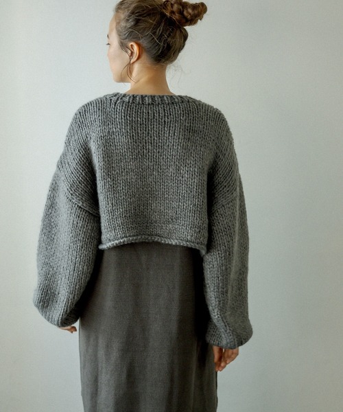 PUAL CE CIN（ピュアルセシン）の「ニット×ニットワンピースSET（アンサンブル・レディース・ベージュ/グレー/イエロー/アイボリー・FREE）」の14枚目の写真