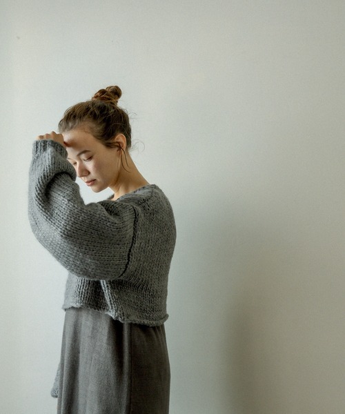 PUAL CE CIN（ピュアルセシン）の「ニット×ニットワンピースSET（アンサンブル・レディース・ベージュ/グレー/イエロー/アイボリー・FREE）」の11枚目の写真