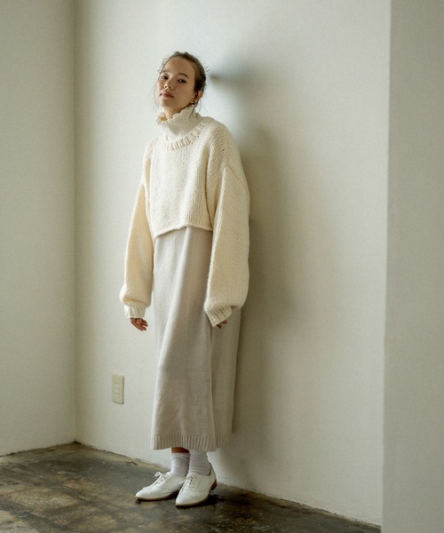 PUAL CE CIN（ピュアルセシン）の「ニット×ニットワンピースSET（アンサンブル・レディース・ベージュ/グレー/イエロー/アイボリー・FREE）」の20枚目の写真