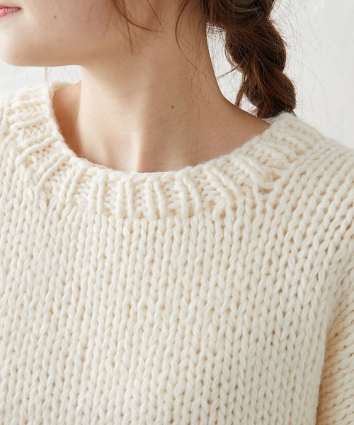 PUAL CE CIN（ピュアルセシン）の「ニット×ニットワンピースSET（アンサンブル・レディース・ベージュ/グレー/イエロー/アイボリー・FREE）」の9枚目の写真