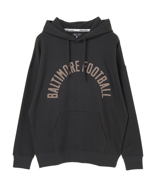 SEVENDAYS=SUNDAY(セブンデイズサンデイ)の「フロッキープリント裏毛パーカーB *(パーカー・レディース・チャコールグレー/ブラウン/アイボリー・S/M/L)」の3枚目の写真