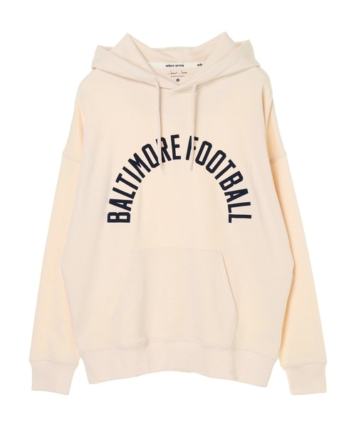 SEVENDAYS=SUNDAY(セブンデイズサンデイ)の「フロッキープリント裏毛パーカーB *(パーカー・レディース・チャコールグレー/ブラウン/アイボリー・S/M/L)」の2枚目の写真