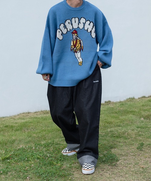 Perushu（ペルーシュ）の「ロールアップワイドデニムパンツ（デニムパンツ・メンズ・ブラック/インディゴブルー・SMALL/MEDIUM/LARGE）」の20枚目の写真
