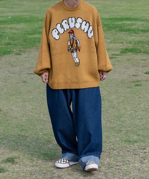 Perushu（ペルーシュ）の「ロールアップワイドデニムパンツ（デニムパンツ・メンズ・ブラック/インディゴブルー・SMALL/MEDIUM/LARGE）」の3枚目の写真