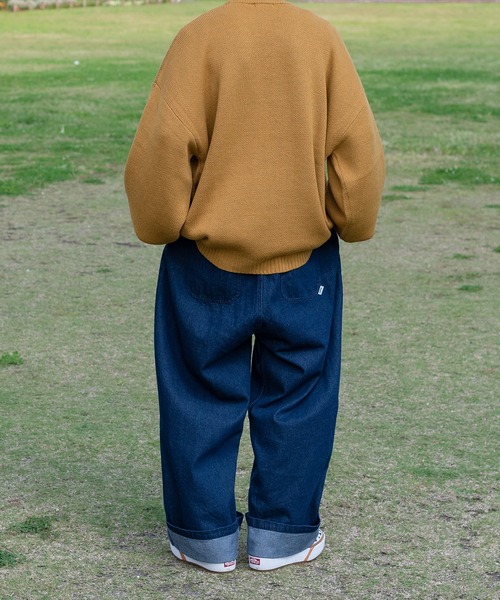Perushu（ペルーシュ）の「ロールアップワイドデニムパンツ（デニムパンツ・メンズ・ブラック/インディゴブルー・SMALL/MEDIUM/LARGE）」の8枚目の写真