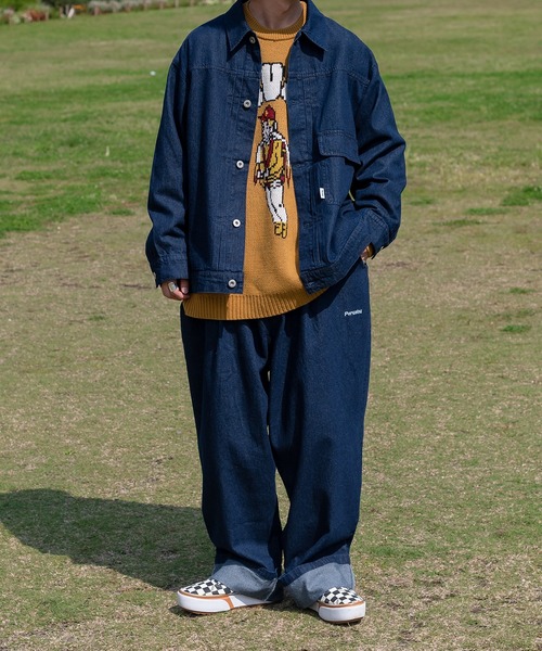 Perushu（ペルーシュ）の「ロールアップワイドデニムパンツ（デニムパンツ・メンズ・ブラック/インディゴブルー・SMALL/MEDIUM/LARGE）」の5枚目の写真