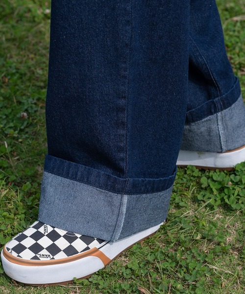 Perushu（ペルーシュ）の「ロールアップワイドデニムパンツ（デニムパンツ・メンズ・ブラック/インディゴブルー・SMALL/MEDIUM/LARGE）」の14枚目の写真