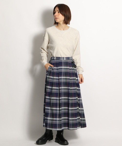 niko and...（ニコアンド）の「裏起毛ラップ風チェックスカート（スカート・レディース・ブラック/グレー/ネイビー/グリーン/ベージュ・MEDIUM/LARGE）」の16枚目の写真