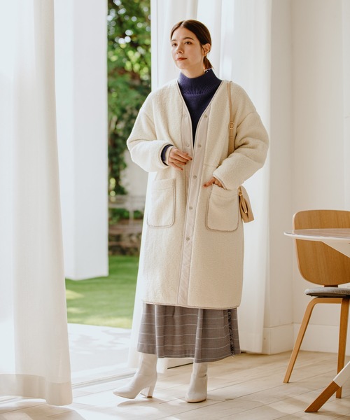 niko and...（ニコアンド）の「裏起毛ラップ風チェックスカート（スカート・レディース・ブラック/グレー/ネイビー/グリーン/ベージュ・MEDIUM/LARGE）」の22枚目の写真