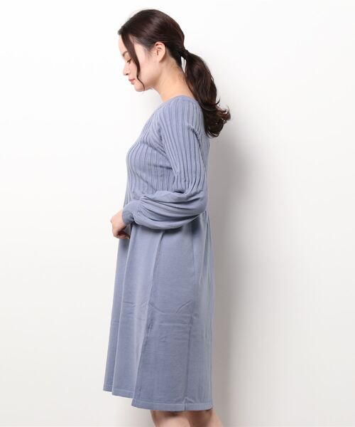 新品★ランバンオンブルー ふわふわ ラクーン100% グレー ニットワンピース ランバンオンブルー ふわふわ ニット ワンピース ラクーン100% グレー