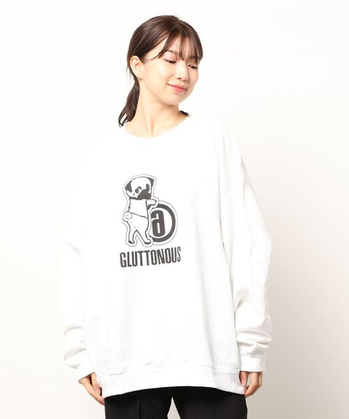 GLUTTONOUS（グルトン）の「【GLUTTONOUS/グルトン】NO.6トレーナー（スウェット・レディース・ホワイト/杢グレー・XL/M）」の2枚目の写真