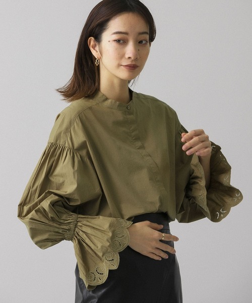KBF(ケイビーエフ)の「スカラップ襟SETブラウス(シャツ/ブラウス・レディース・カーキ/オフホワイト/ブラック・ONE)」の18枚目の写真