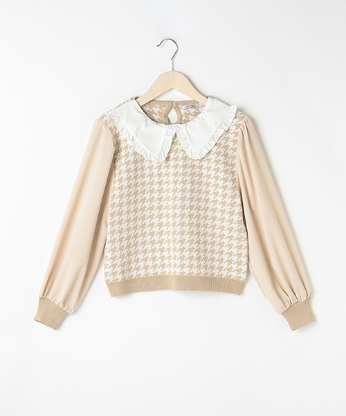 by LOVEiT(バイラビット)の「衿つきニット(ニット/セーター・キッズ・モカ/ブラック/ピンク/ベージュ・130cm/150cm/120cm/140cm/160cm)」の3枚目の写真