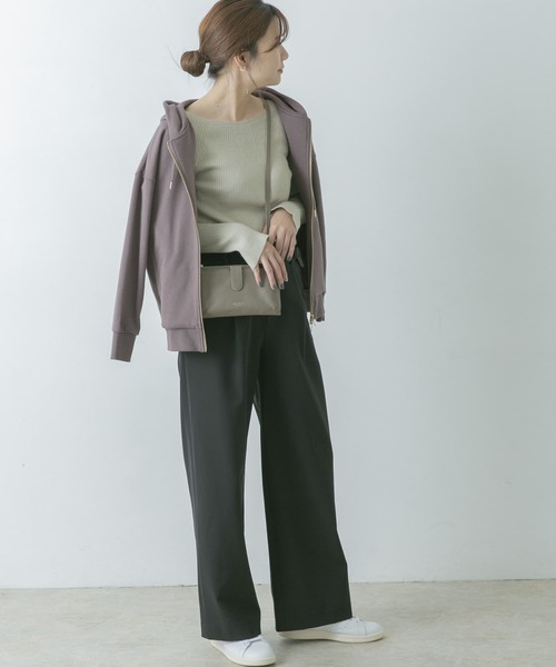 URBAN RESEARCH ROSSO WOMEN（アーバンリサーチ　ロッソ）の「ハイウエストワイドパンツ（その他パンツ・レディース・ブラック/ホワイト系その他/グレー系その他・38/36）」の5枚目の写真