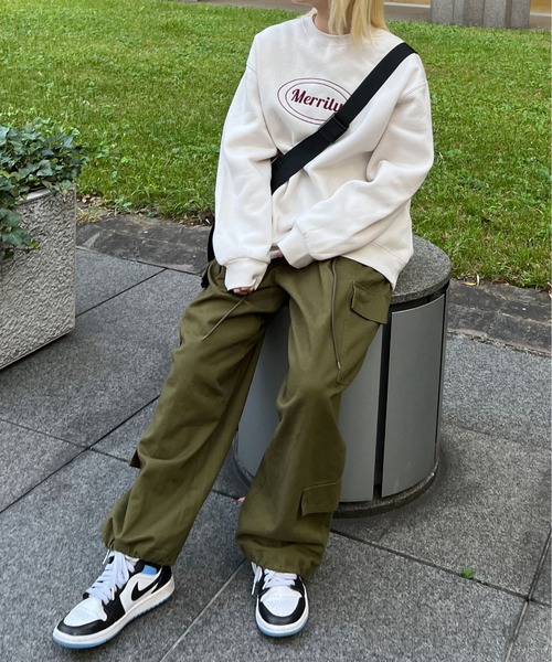 PairPair(ペアペア)の「裏起毛サークルロゴプルオーバー(ユニセックス)(スウェット・レディース・オートミール/アイボリー/ブラウン・FREE)」の7枚目の写真