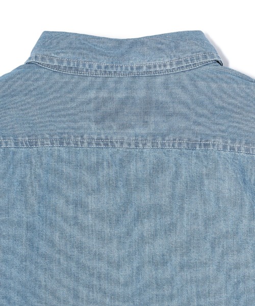 schott（ショット）の「【WEB LIMITED】Schott/ショット/CHAMBREY SHIRT/シャンブレーシャツ（シャツ/ブラウス・メンズ・ナチュラル/ブルー系その他・MEDIUM/LARGE/X-LARGE/XX-LARGE）」の8枚目の写真