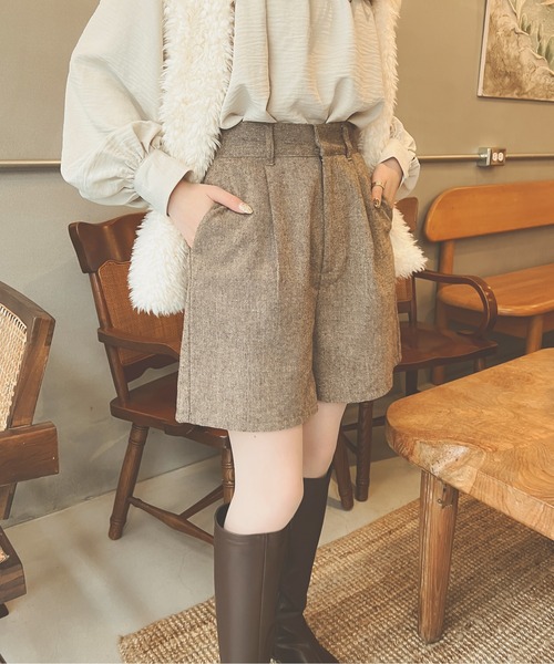 Ambre Neige（アンブルネージュ）の「【セットアップ着用可能】ツイードショートパンツ／WEB/EC限定商品（その他パンツ・レディース・ライトブラウン/ダークブラウン/ブラウン系その他/ブラック・FREE）」の8枚目の写真