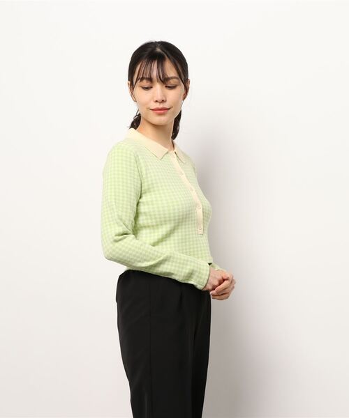 LAGUA GEM(ラグアジェム)の「HOUNDSTOOT COMPACT POLO(ニット/セーター・レディース・ネイビー/ライトグリーン/ライトパープル・FREE)」の22枚目の写真