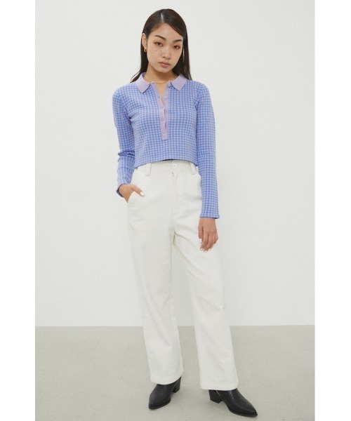 LAGUA GEM(ラグアジェム)の「HOUNDSTOOT COMPACT POLO(ニット/セーター・レディース・ネイビー/ライトグリーン/ライトパープル・FREE)」の10枚目の写真