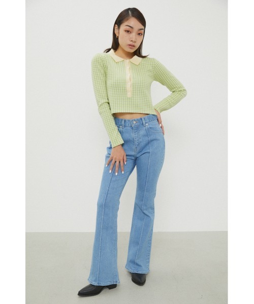 LAGUA GEM(ラグアジェム)の「HOUNDSTOOT COMPACT POLO(ニット/セーター・レディース・ネイビー/ライトグリーン/ライトパープル・FREE)」の4枚目の写真