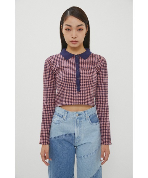 LAGUA GEM(ラグアジェム)の「HOUNDSTOOT COMPACT POLO(ニット/セーター・レディース・ネイビー/ライトグリーン/ライトパープル・FREE)」の13枚目の写真