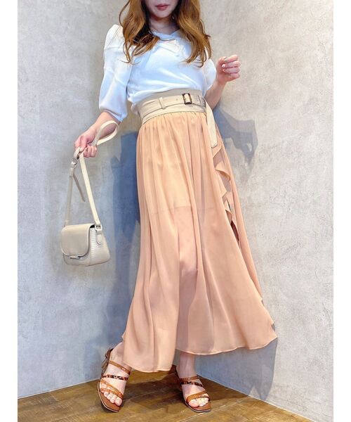 dazzlin(ダズリン)の「インナーパンツ付きシフォンフリルスカート(スカート・レディース・グレー/オレンジ・SMALL/MEDIUM)」の3枚目の写真