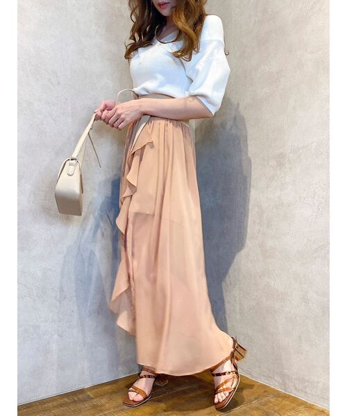 dazzlin(ダズリン)の「インナーパンツ付きシフォンフリルスカート(スカート・レディース・グレー/オレンジ・SMALL/MEDIUM)」の4枚目の写真