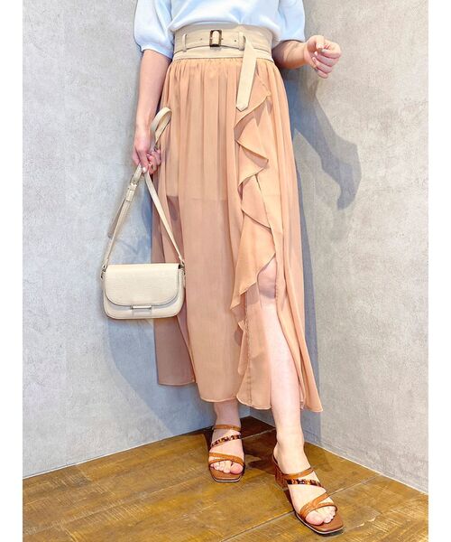 dazzlin(ダズリン)の「インナーパンツ付きシフォンフリルスカート(スカート・レディース・グレー/オレンジ・SMALL/MEDIUM)」の5枚目の写真