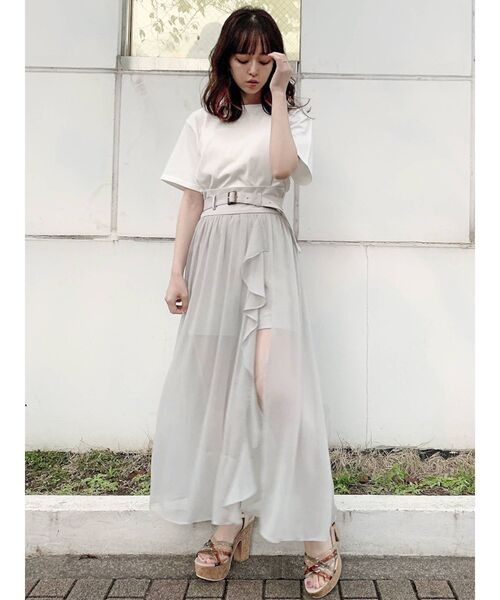 dazzlin(ダズリン)の「インナーパンツ付きシフォンフリルスカート(スカート・レディース・グレー/オレンジ・SMALL/MEDIUM)」の11枚目の写真