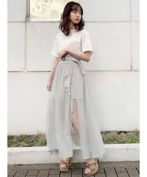 dazzlin(ダズリン)の「インナーパンツ付きシフォンフリルスカート(スカート・レディース・グレー/オレンジ・SMALL/MEDIUM)」の12枚目の写真