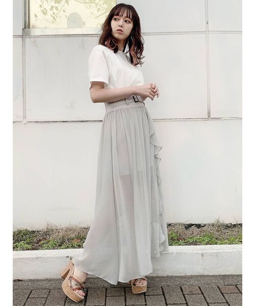 dazzlin(ダズリン)の「インナーパンツ付きシフォンフリルスカート(スカート・レディース・グレー/オレンジ・SMALL/MEDIUM)」の13枚目の写真