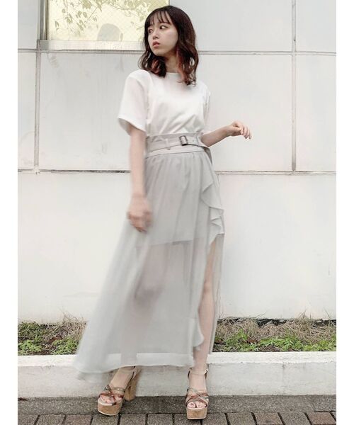 dazzlin(ダズリン)の「インナーパンツ付きシフォンフリルスカート(スカート・レディース・グレー/オレンジ・SMALL/MEDIUM)」の14枚目の写真