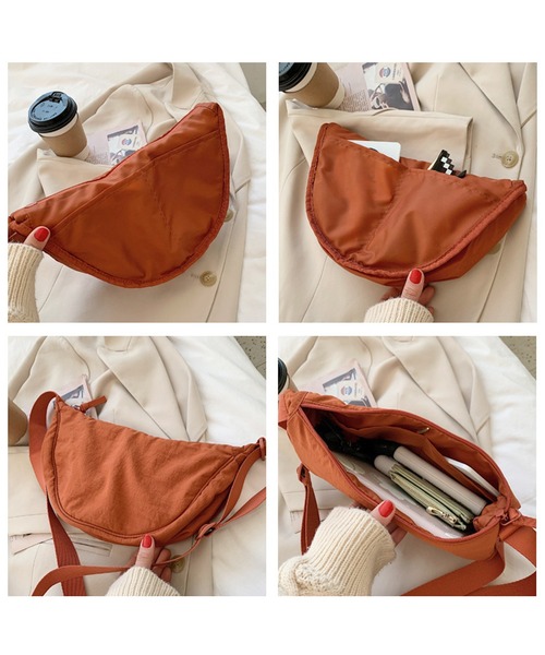 florist（フローリスト）の「【ユニセックス】ハーフムーンショルダーバッグ/ボディバッグ（ショルダーバッグ・レディース・オレンジ/グリーン/オフホワイト/ブラック/マスタード/ワイン/ブルー/グレー・FREE）」の22枚目の写真