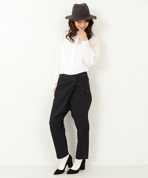 Ray BEAMS（レイビームス）の「RBS / シフォンロングカラー ブラウス（シャツ/ブラウス・レディース・ホワイト/ブラック・0/1）」の3枚目の写真