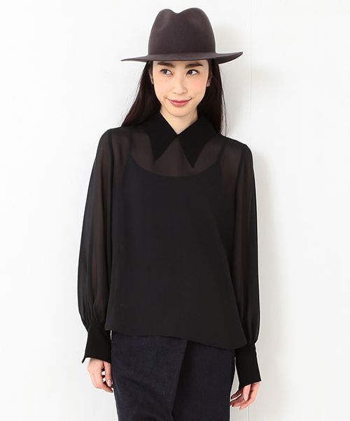 Ray BEAMS（レイビームス）の「RBS / シフォンロングカラー ブラウス（シャツ/ブラウス・レディース・ホワイト/ブラック・0/1）」の6枚目の写真