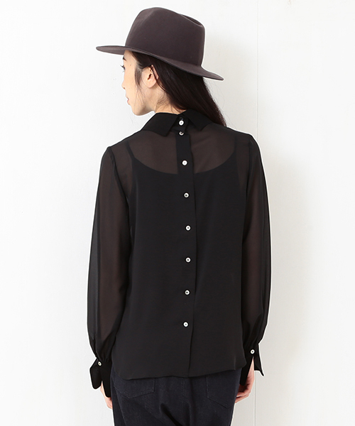 Ray BEAMS（レイビームス）の「RBS / シフォンロングカラー ブラウス（シャツ/ブラウス・レディース・ホワイト/ブラック・0/1）」の11枚目の写真