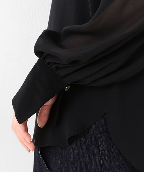 Ray BEAMS（レイビームス）の「RBS / シフォンロングカラー ブラウス（シャツ/ブラウス・レディース・ホワイト/ブラック・0/1）」の14枚目の写真