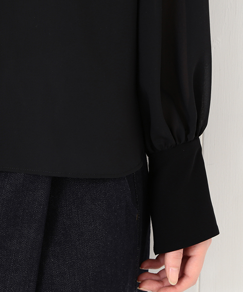 Ray BEAMS（レイビームス）の「RBS / シフォンロングカラー ブラウス（シャツ/ブラウス・レディース・ホワイト/ブラック・0/1）」の15枚目の写真