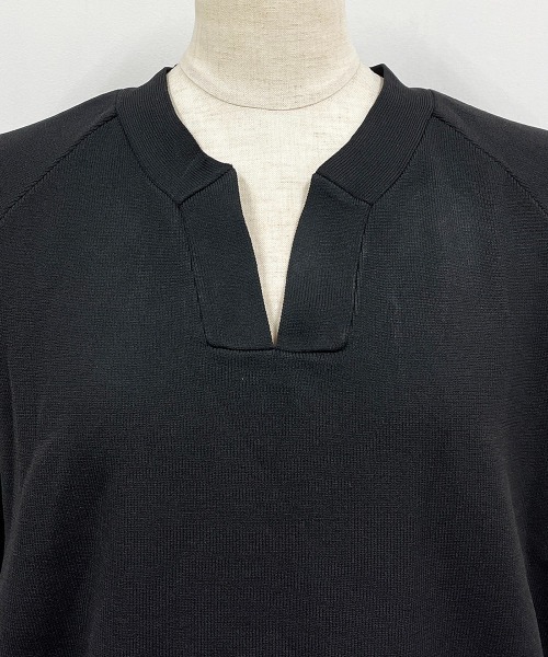 PICCIN（ピッチン）の「バックタック キーネックニット（ニット/セーター・レディース・ブラック/グリーン・M）」の9枚目の写真