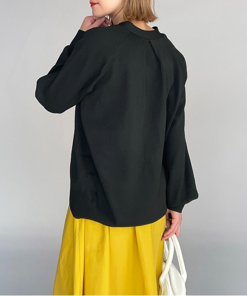 PICCIN（ピッチン）の「バックタック キーネックニット（ニット/セーター・レディース・ブラック/グリーン・M）」の17枚目の写真