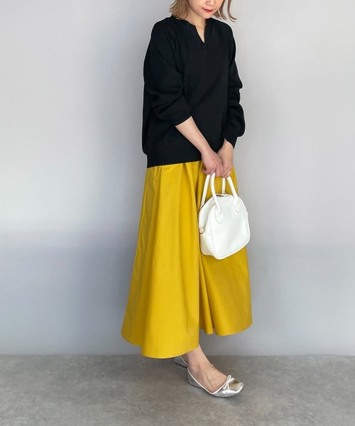 PICCIN（ピッチン）の「バックタック キーネックニット（ニット/セーター・レディース・ブラック/グリーン・M）」の19枚目の写真