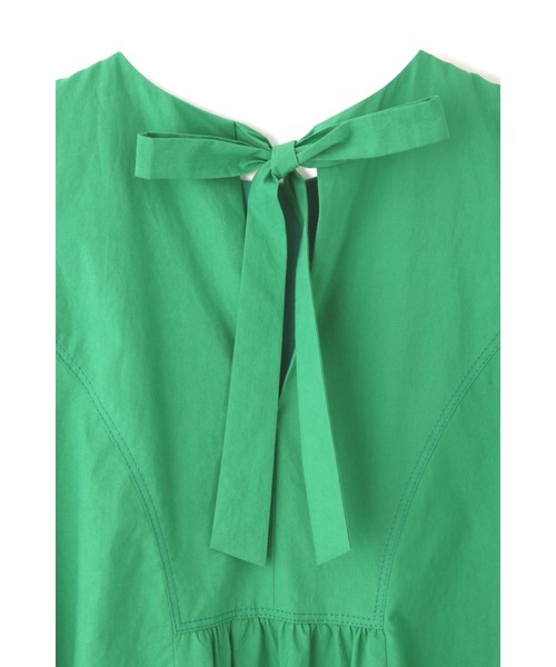 JILL STUART ワンピース ボリューム袖 緑 サイズ0 裏地付 傷汚れ有 JILL by STUART ワンピース スリットネックプリーツワンピース