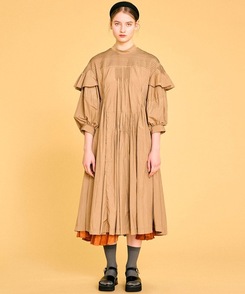 ウォッシュナイロンピンタックワンピース ワンピース En Lanvin Bleu Bleu ランバンオンブルー のファッション Women