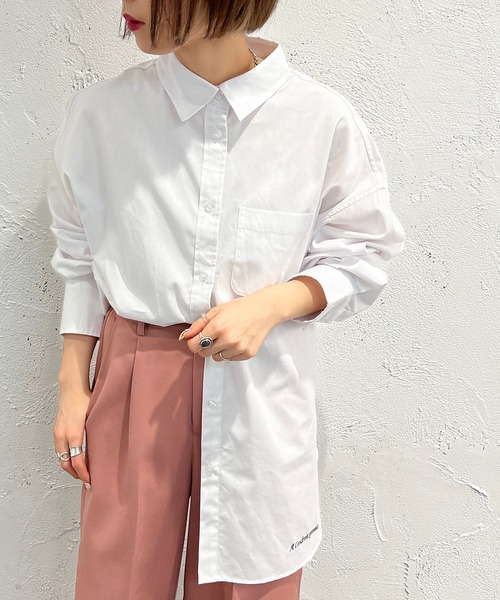 apres jour mignon（アプレジュールミニョン）の「オックスクロスシャツ【ZOZOTOWN限定アイテム】（シャツ/ブラウス・レディース・ピンク/オフホワイト/ブルー・フリー/X-LARGE）」の8枚目の写真