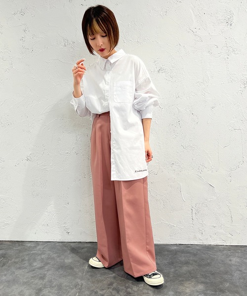 apres jour mignon（アプレジュールミニョン）の「オックスクロスシャツ【ZOZOTOWN限定アイテム】（シャツ/ブラウス・レディース・ピンク/オフホワイト/ブルー・フリー/X-LARGE）」の10枚目の写真